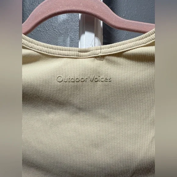 NWOT Outdoor Voices Ribbed Short Sleeve Cropped Tee - Picture 10 of 10